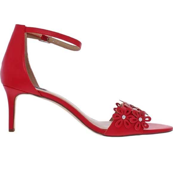 G.I.L.I. Floral Ankle Strap Sandal Gliona Crimson Nappa - Picture 5 of 7